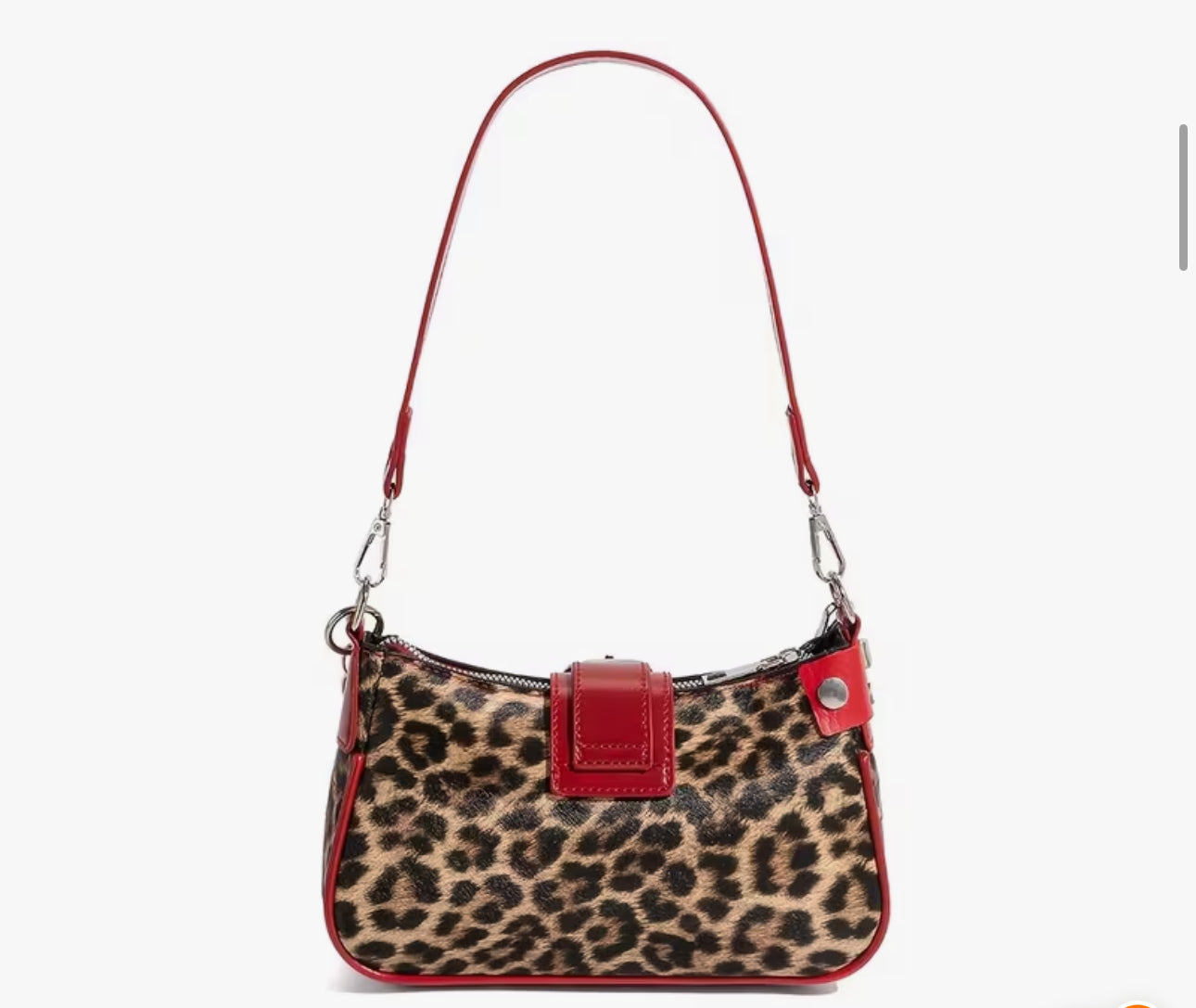 Red Y2K leopard shoulder bag