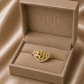Heart Nugget Ring with Diamond Outline