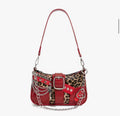 Red Y2K leopard shoulder bag