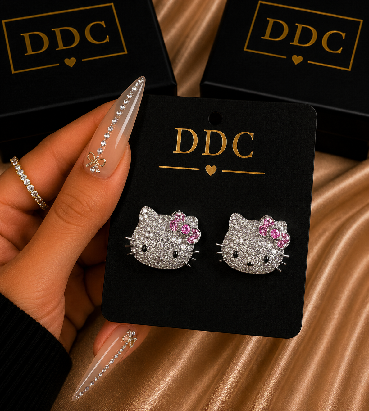 Pink HK Earrings