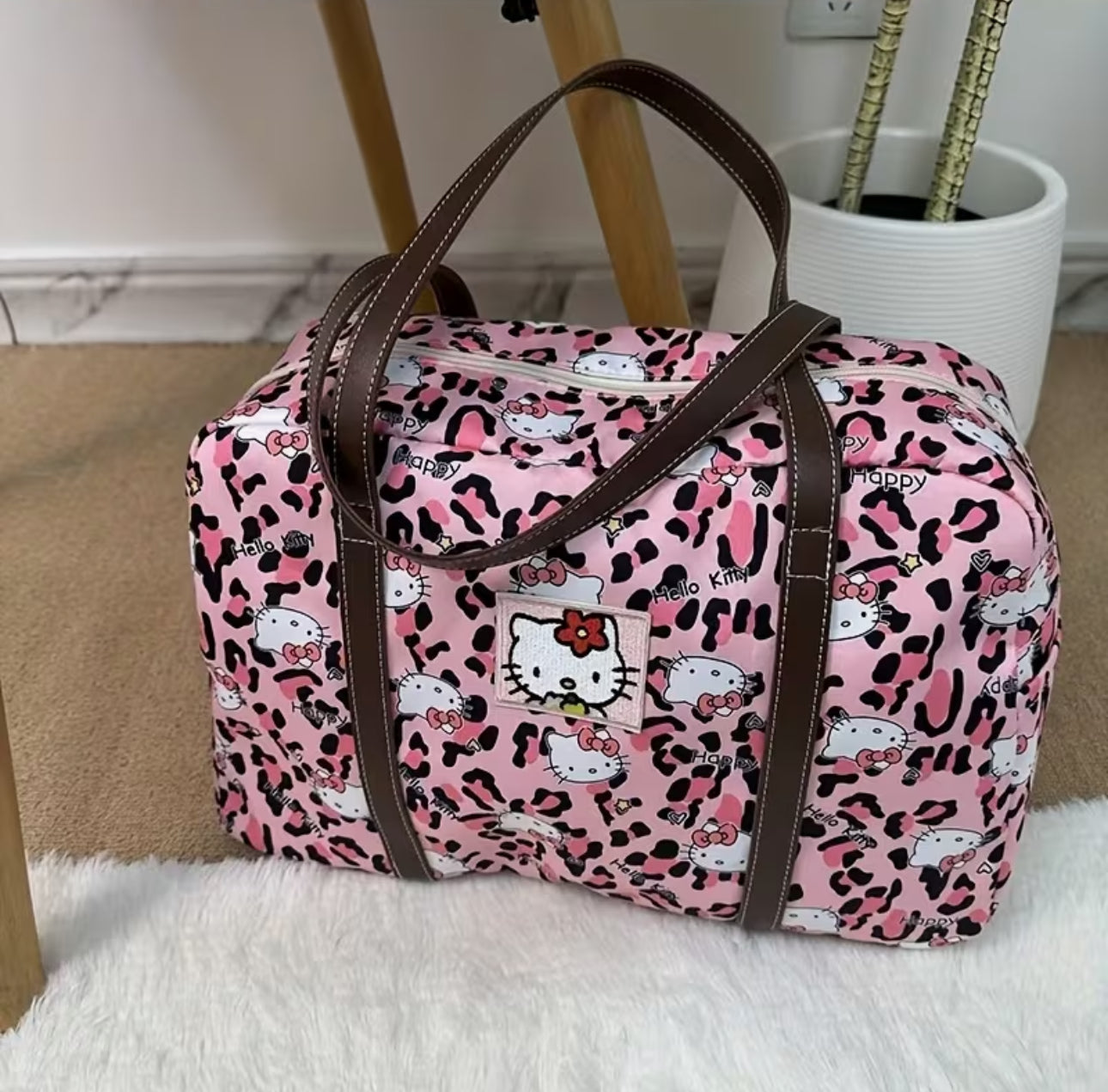 Pink Hello Kitty Travel Duffle Bag