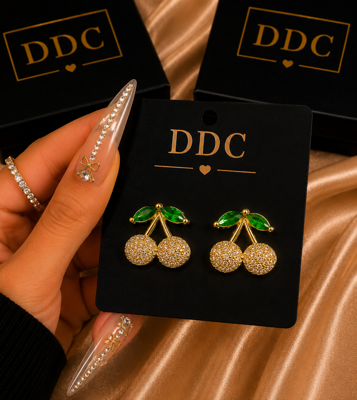 Diamond Cherry Earrings